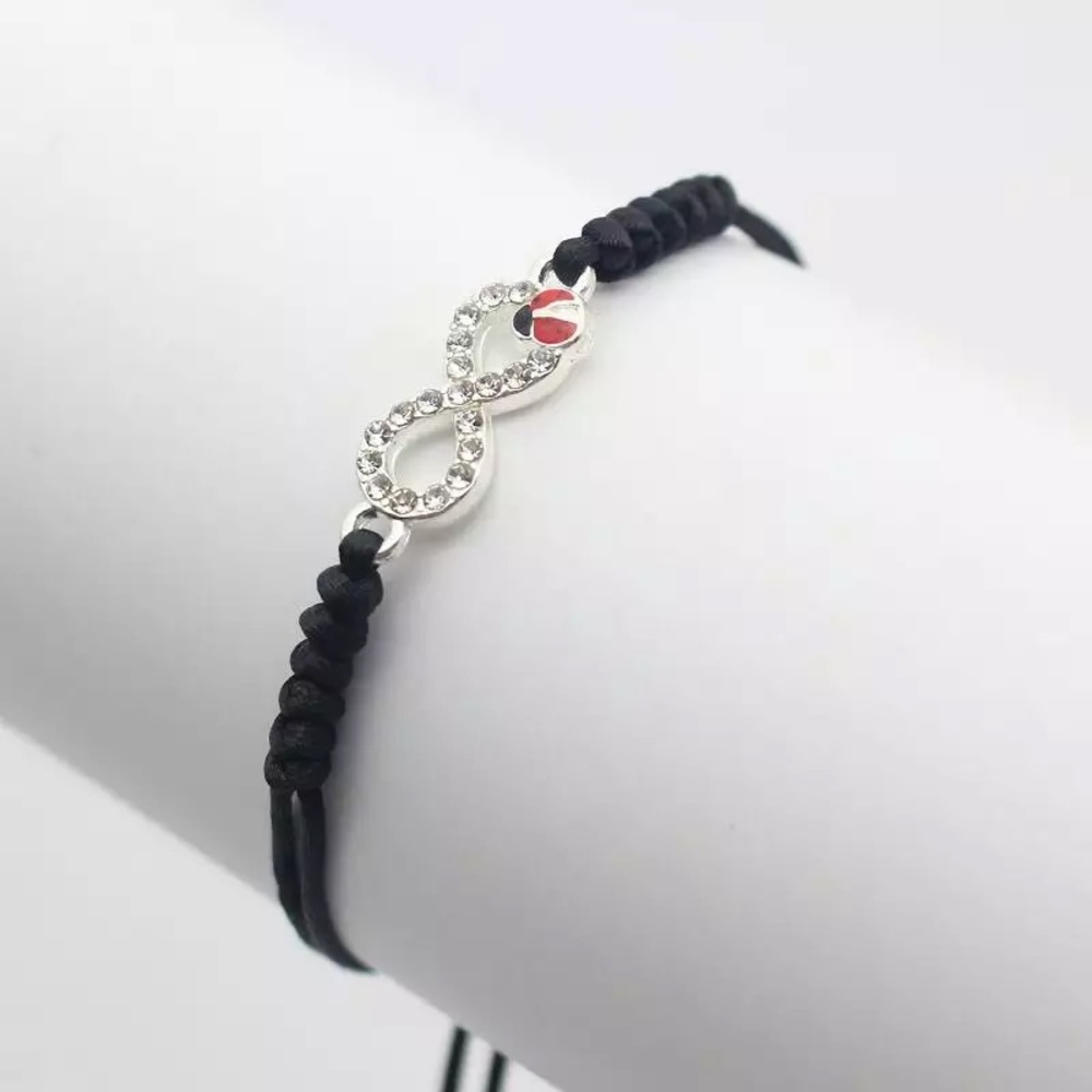Inlay Crystal Silver Digital 8 Lucky Bracelet